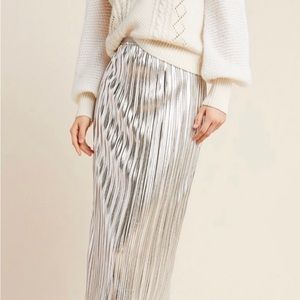 silver mid calf anthropoligie maeve skirt excellent condition